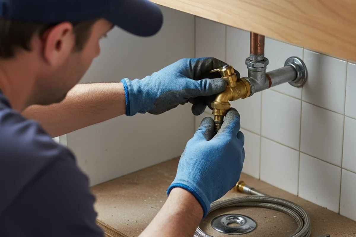 Shutoff valve and fitting work during Faucet and Fixture Repair in Teaberry